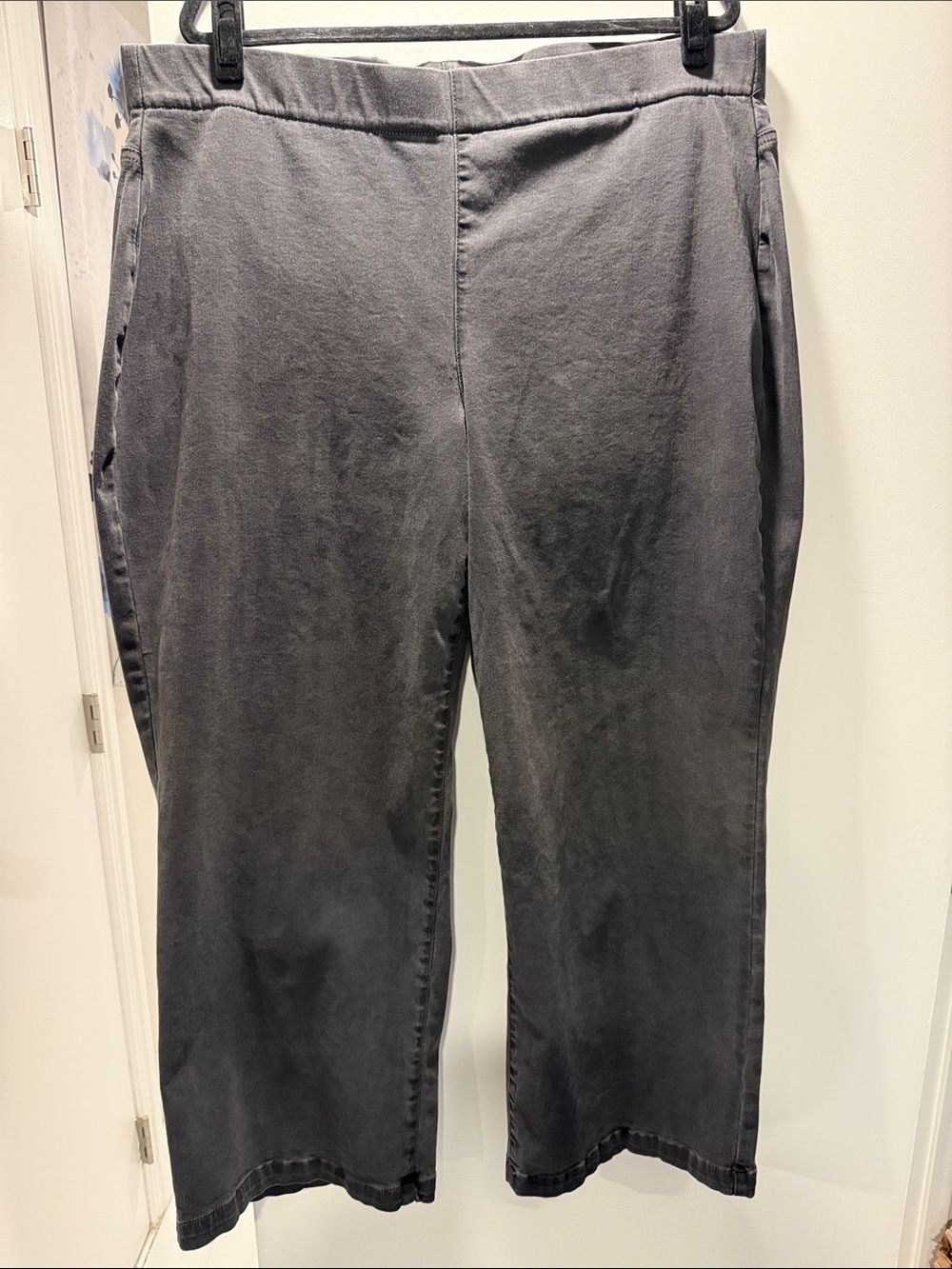NYDJ Charcoal Wide-Leg Jeans
